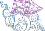 Boat embroidery design