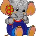 Elephant embroidery design