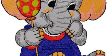 Elephant embroidery design