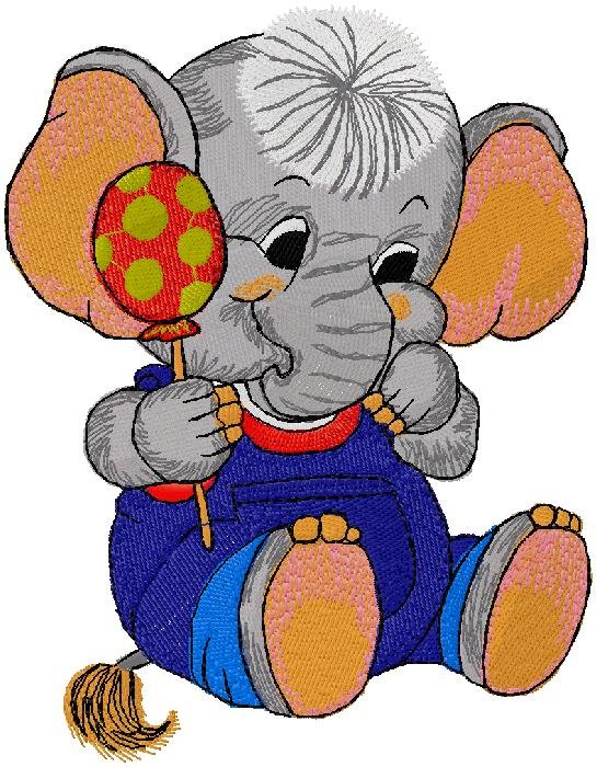 Elephant embroidery design
