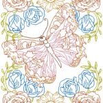 floral butterfly embroidery design