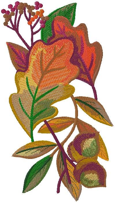 leaves embroidery design for free download