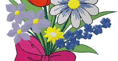 wonderful flowers embroidery design
