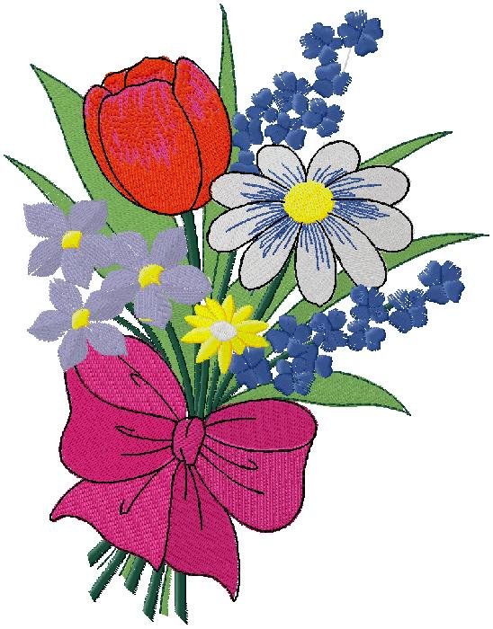 wonderful flowers embroidery design